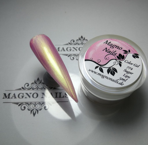 Preview: Metallic Rosa UV Gel mit feinem Goldem Schummer